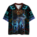 Azure Tiger Mesh Jersey for Sports
