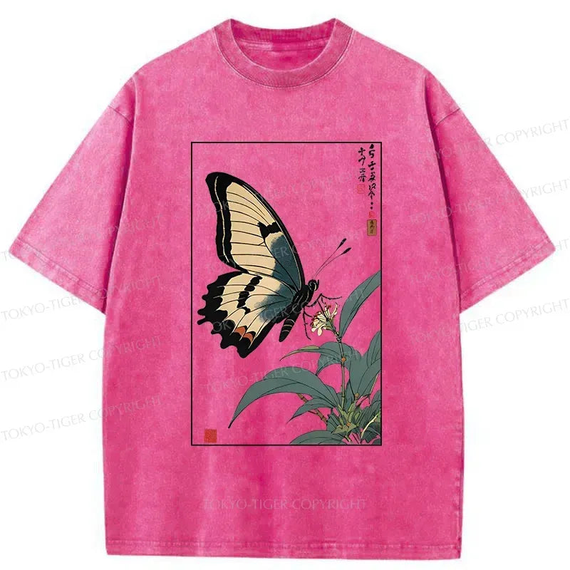 Japanese Butterfly Ukiyo-e Tee for Summer