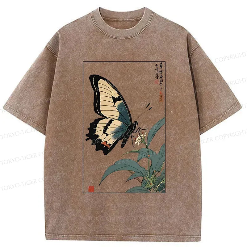 Japanese Butterfly Ukiyo-e Tee for Summer
