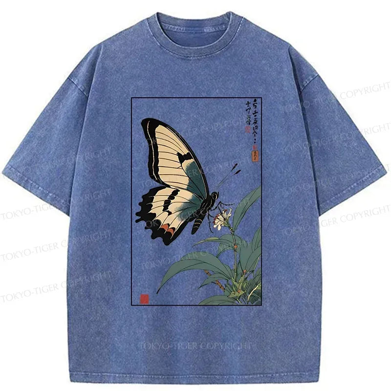 Japanese Butterfly Ukiyo-e Tee for Summer