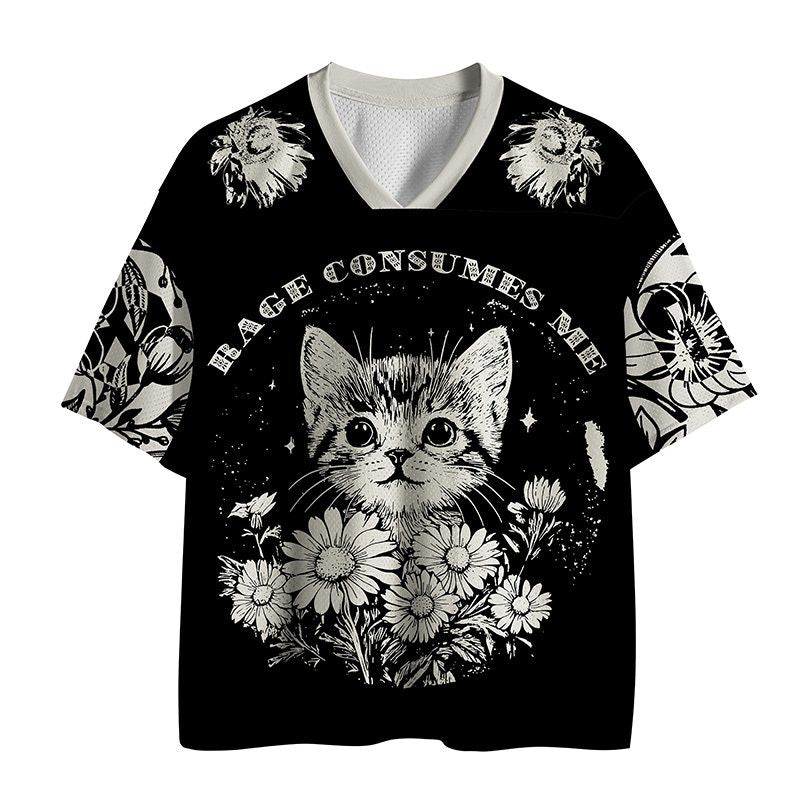 Japanese Cat Mesh Jersey for Daily Wear