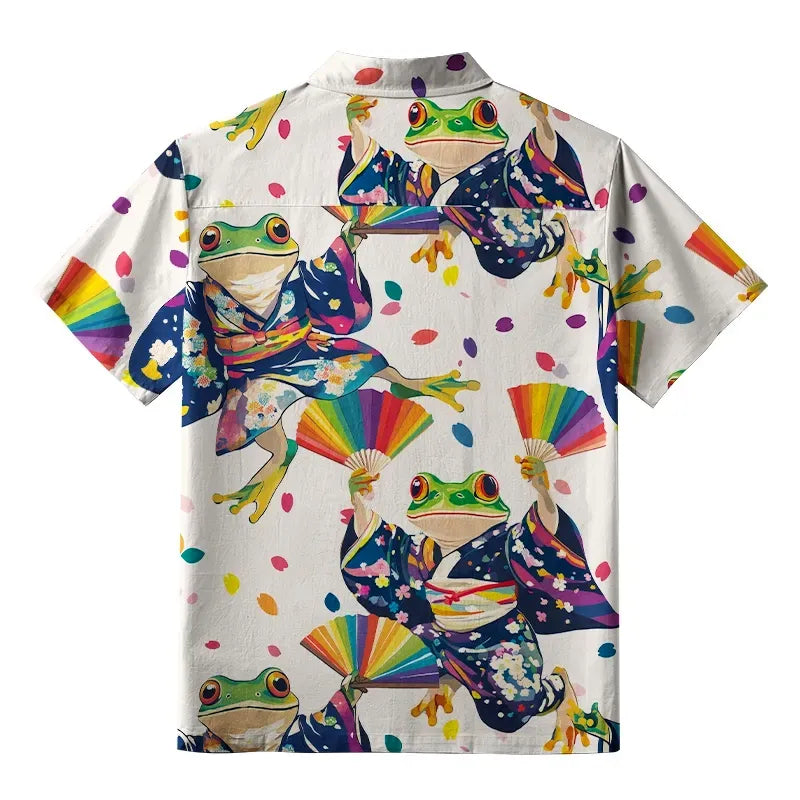 Kyoto Lion Japanese Aloha Shirt for Summer