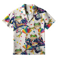 Colorful Frog Ukiyo-e Shirt for Vacation