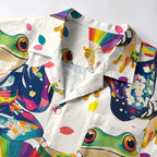 Kyoto-Lion Pride Rainbow Dancing Frog Aloha Hawaiian Shirt
