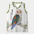 Floral Owl Mesh Tank Top for Summer