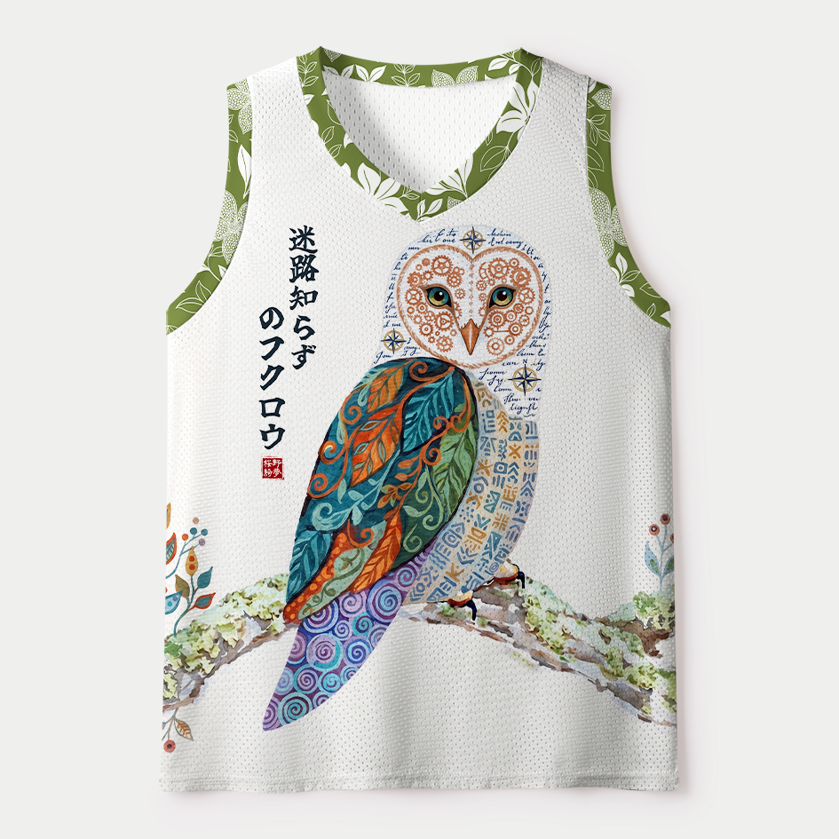 Floral Owl Mesh Tank Top for Summer