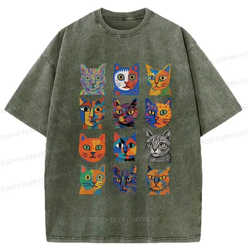 japanese ukiyo-e cat t-shirt for streetwear