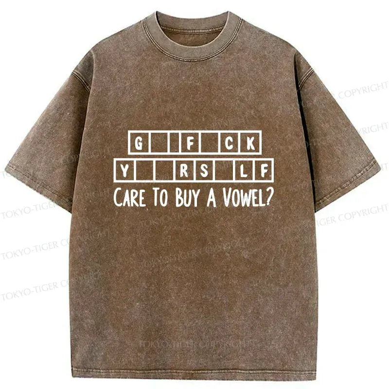 Kyoto-Lion Crossword Puzzles Washed T-Shirt