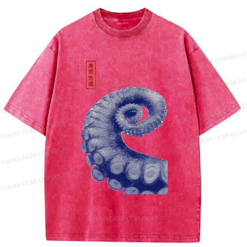 Vintage Ukiyo-e Octopus Shirt for Daily Wear