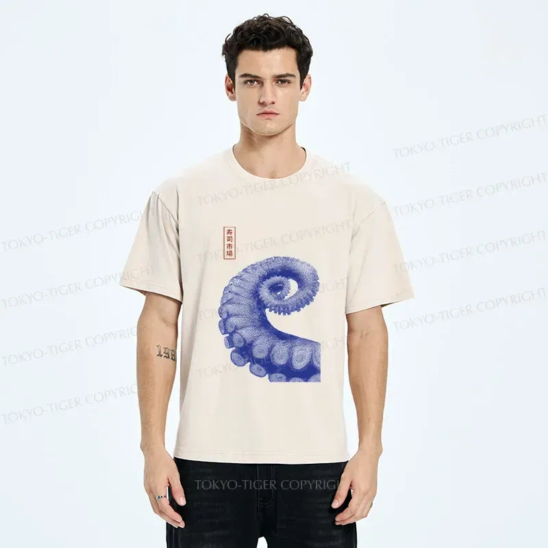 Vintage Ukiyo-e Octopus Shirt for Daily Wear