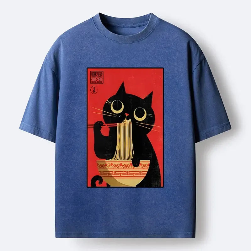 Cat Eats Ramen Tee for Daily Wear