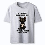 Funny Cute Black Cat Coffee Meme T-Shirt