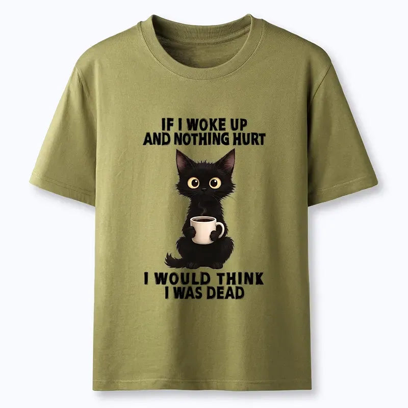 Kyoto-Lion Funny Cute Black Cat And Coffee Meme Classic T-Shirt