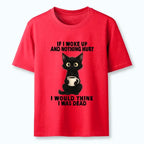 Funny Cute Black Cat Coffee Meme T-Shirt