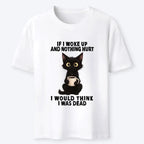 Funny Cute Black Cat Coffee Meme T-Shirt