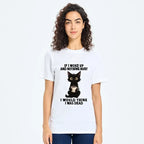 Kyoto-Lion Funny Cute Black Cat And Coffee Meme Classic T-Shirt
