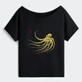 Off Shoulder Octopus Tee for Casual Wear