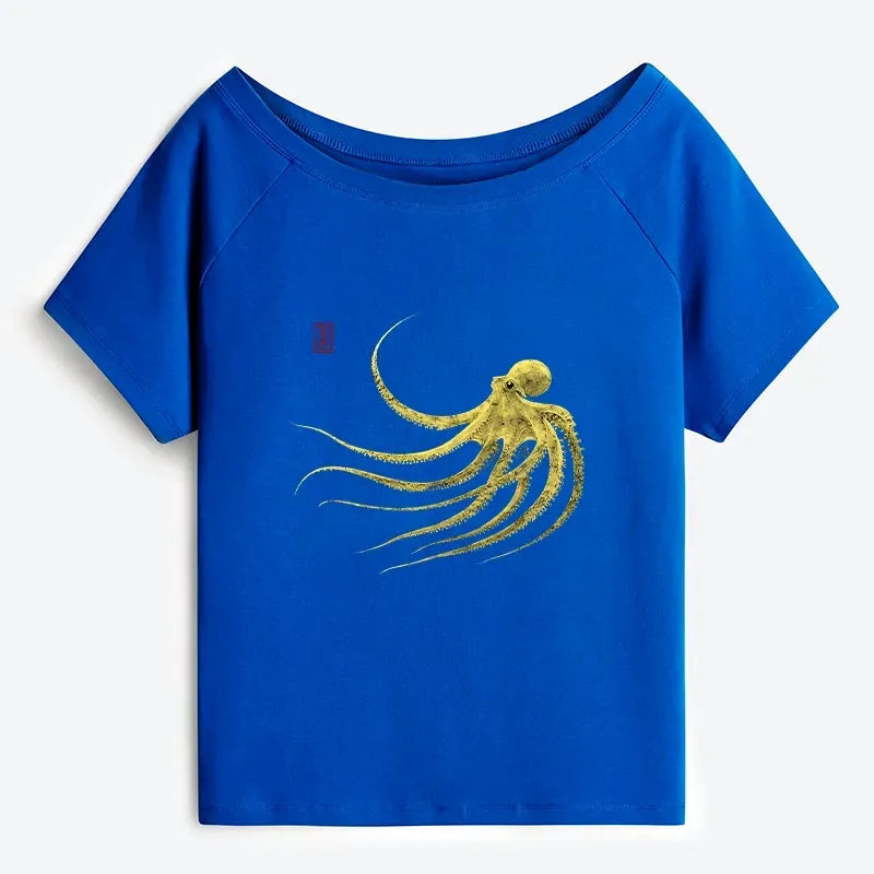 Japanese Retro Octopus T-Shirt for Summer