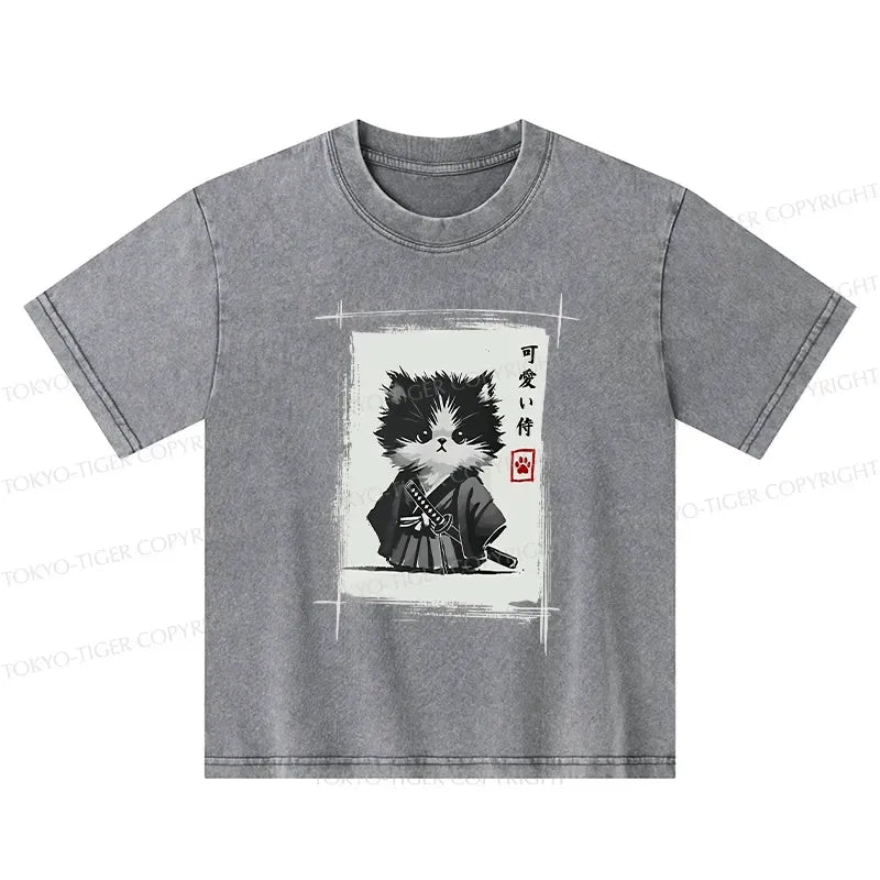 Japanese Style Samurai Kitten T-Shirt