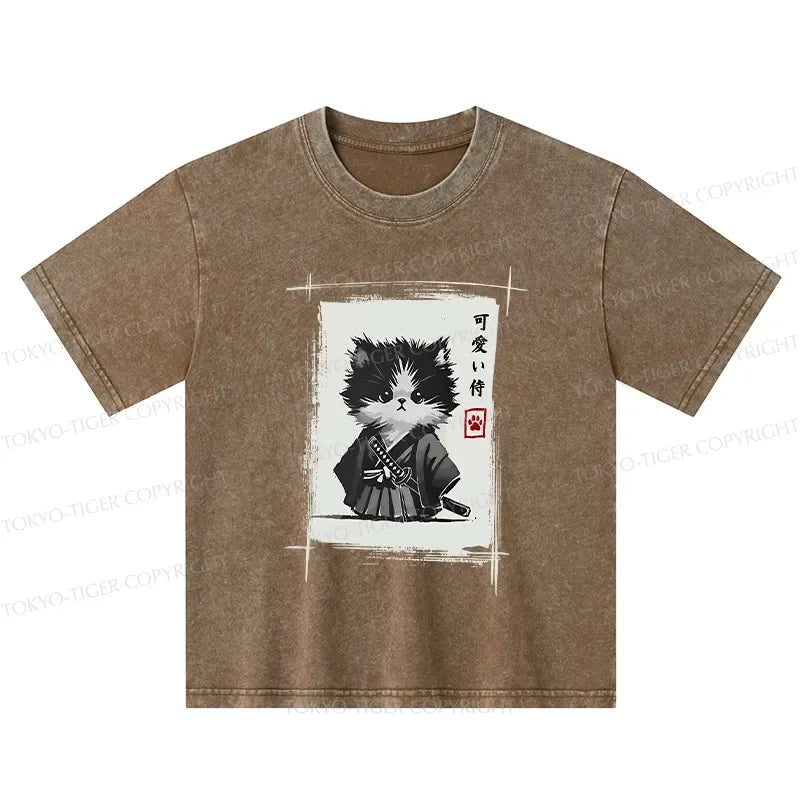 Japanese Style Samurai Kitten T-Shirt