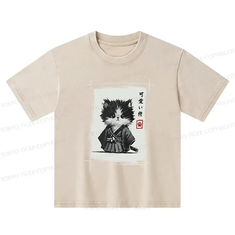 Japanese Style Samurai Kitten T-Shirt