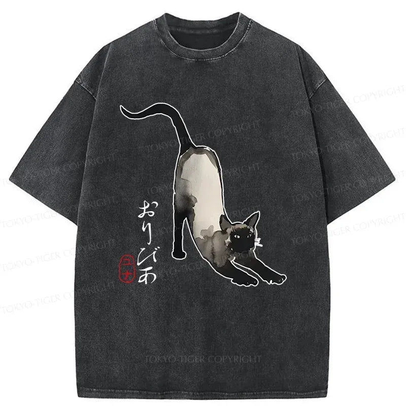 Japanese Cat T-Shirt for Streetwear