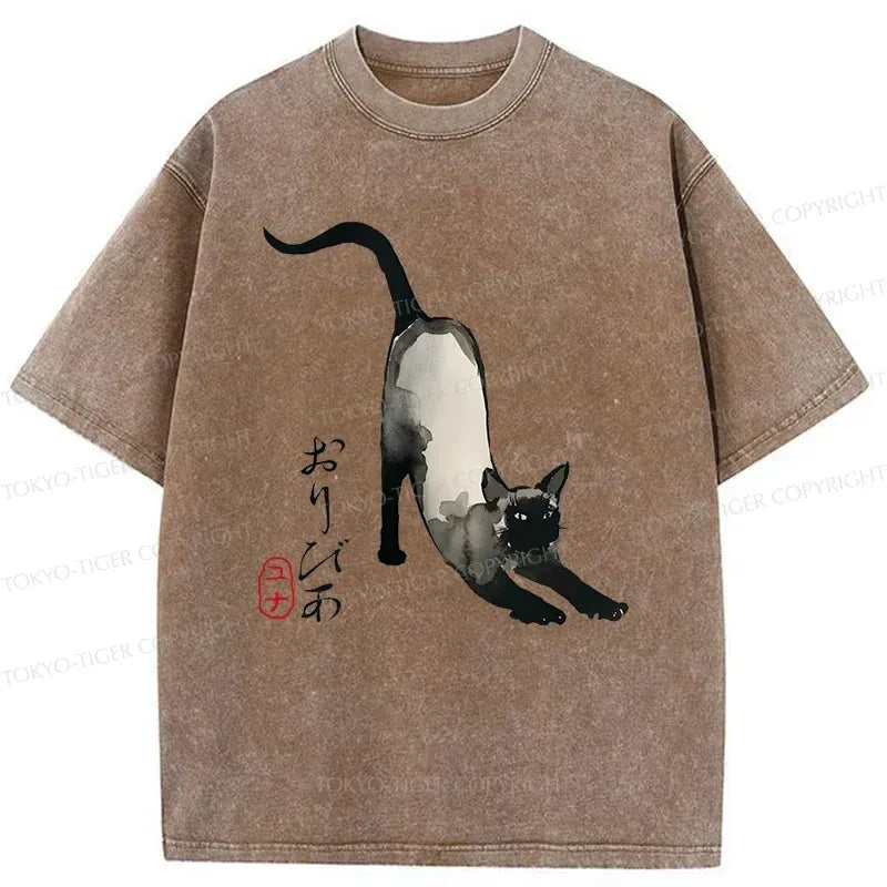 Japanese Cat T-Shirt for Streetwear