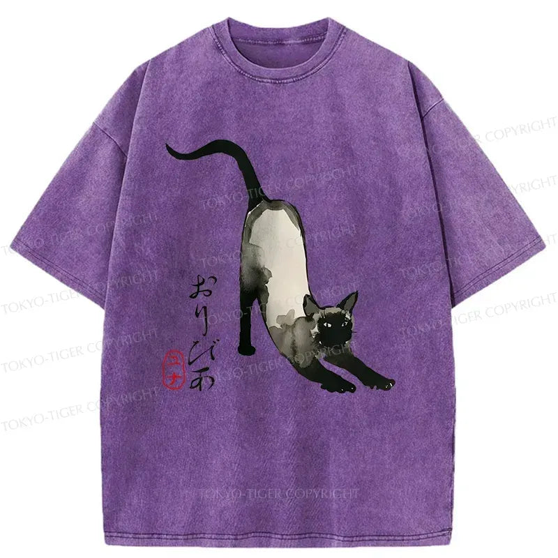 Japanese Cat T-Shirt for Streetwear