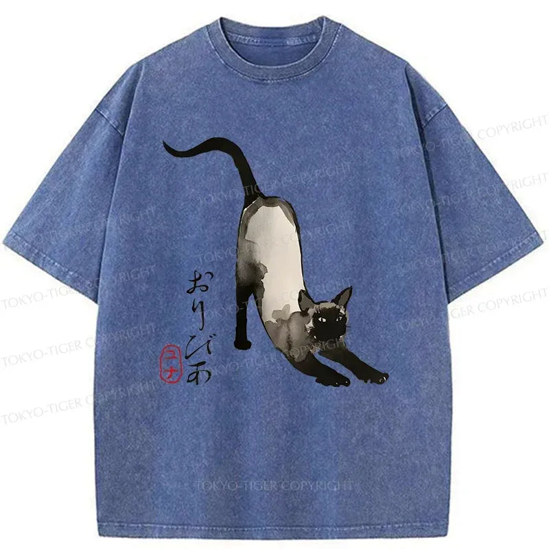 Japanese Cat T-Shirt for Streetwear