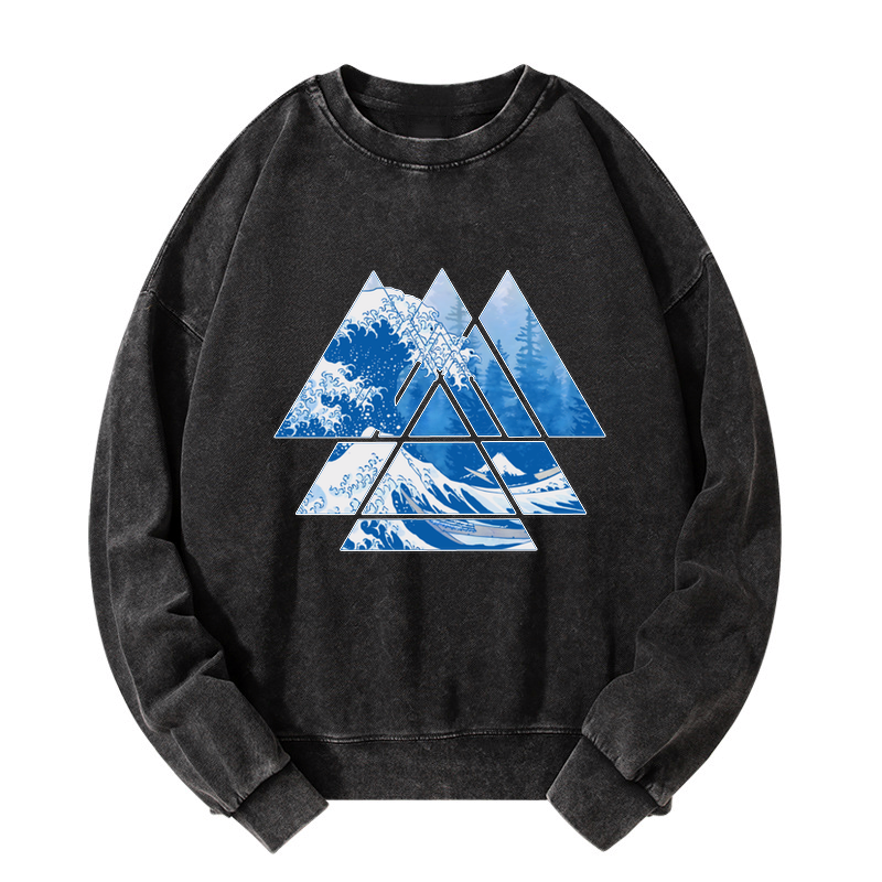 Kyoto-Lion The Great Wave Washed Sweatshirt