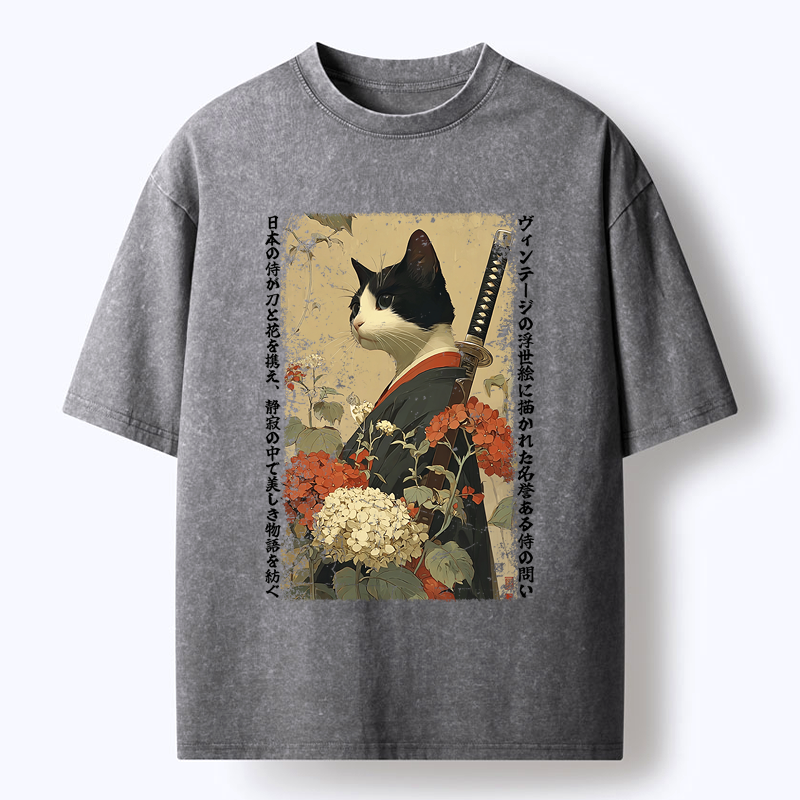 Unisex Japanese Floral T-Shirt On Sale