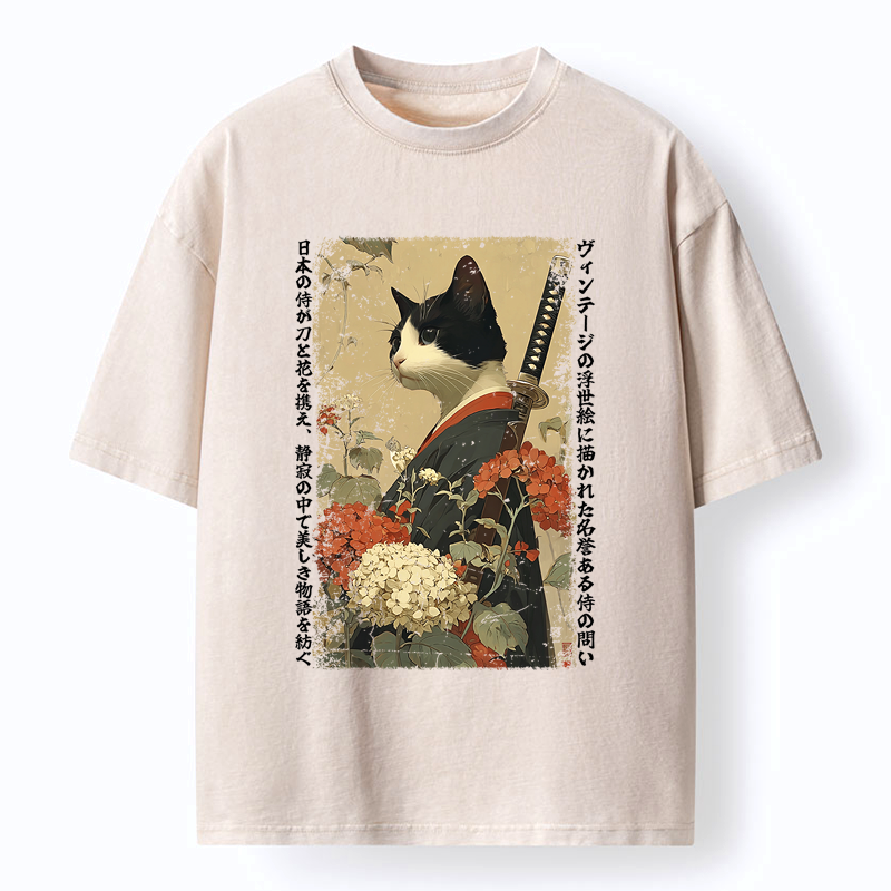 Unisex Japanese Floral T-Shirt On Sale