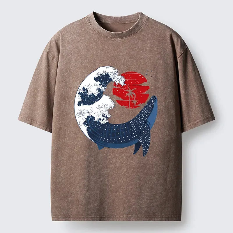 Vintage Ukiyo-e Washed T-Shirt on Sale