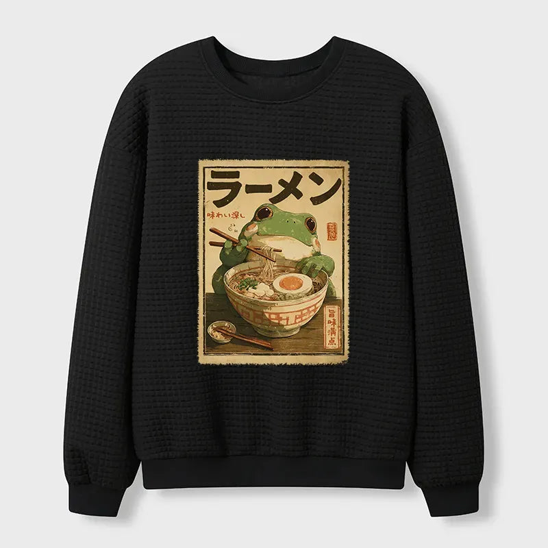 Kyoto-Lion Ramen Bliss Waffle Sweatshirt