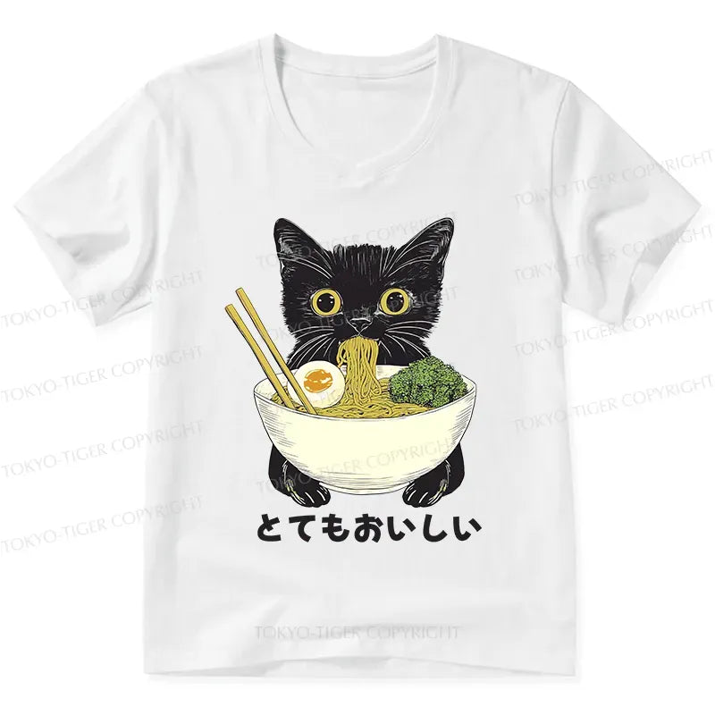 Cute Ramen Cat Vintage V-Neck Tee