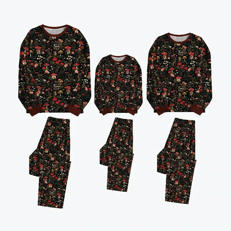 japanese mushroom family pajama set