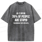 Kyoto-Lion Interesting Self-evaluation Washed T-Shirt