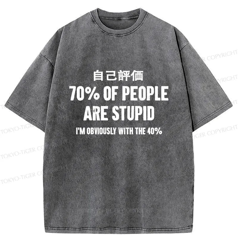 Kyoto-Lion Interesting Self-evaluation Washed T-Shirt