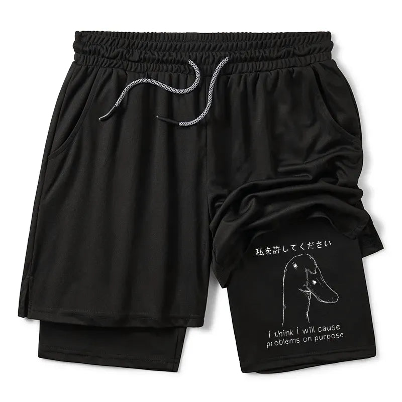 Kyoto-Lion Stupid Goose Funny Training Shorts