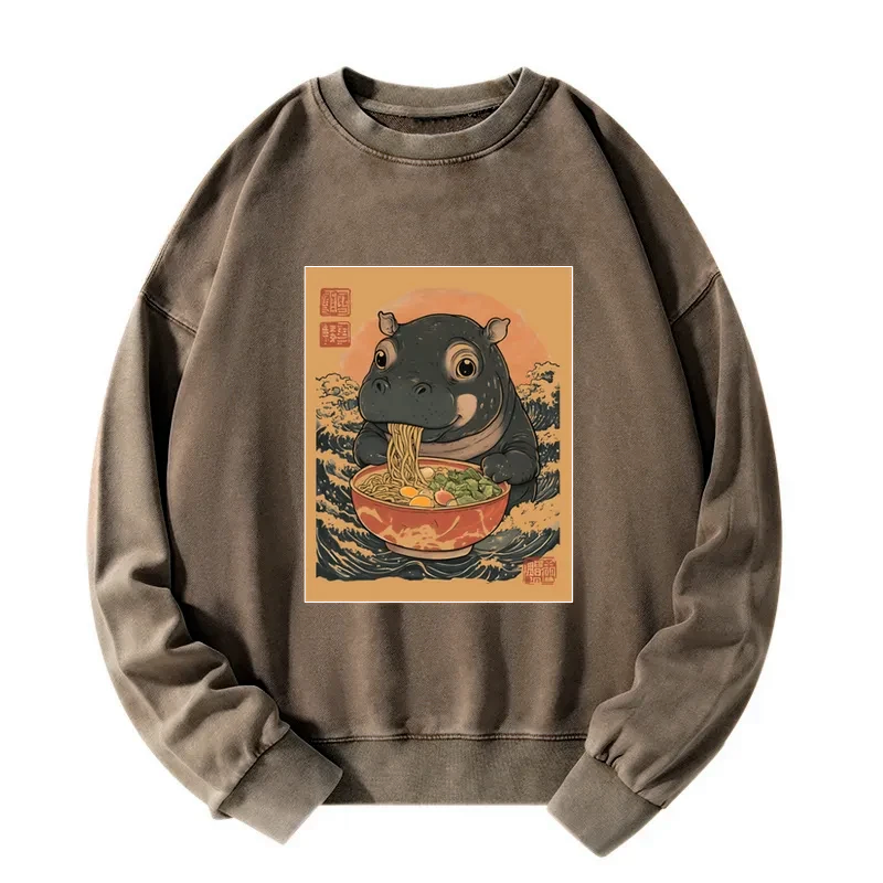 unisex washed sweatshirt for casual streetwear