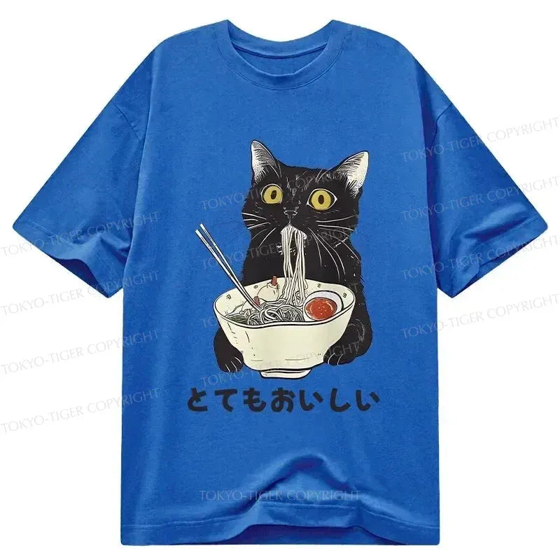 Japanese Cat Ramen T-Shirt for Cat Lovers