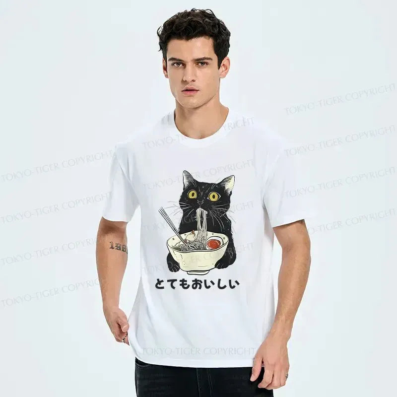 Kyoto-Lion Cats Eat Ramen Noodles Classic T-Shirt