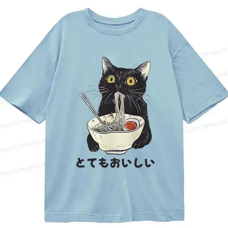 Kyoto-Lion Cats Eat Ramen Noodles Classic T-Shirt