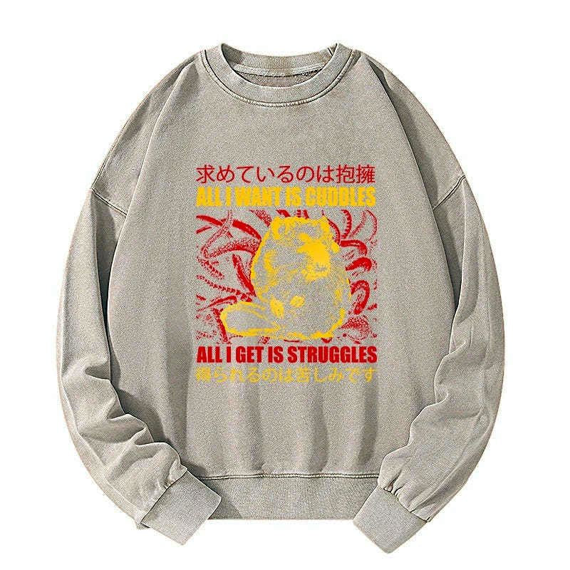 Kyoto-Lion All I Want Is Cuddles Washed Sweatshirt