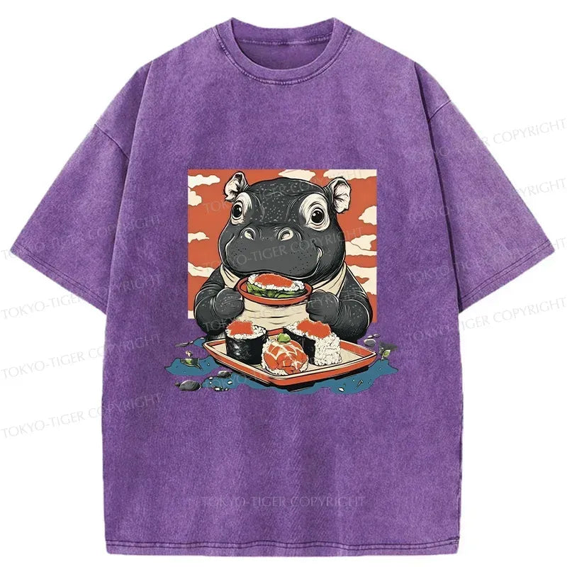 Japanese Vintage Moo Deng Sushi T-Shirt