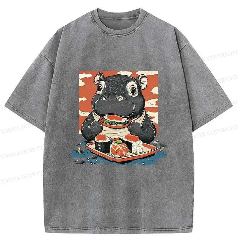 Japanese Vintage Moo Deng Sushi T-Shirt