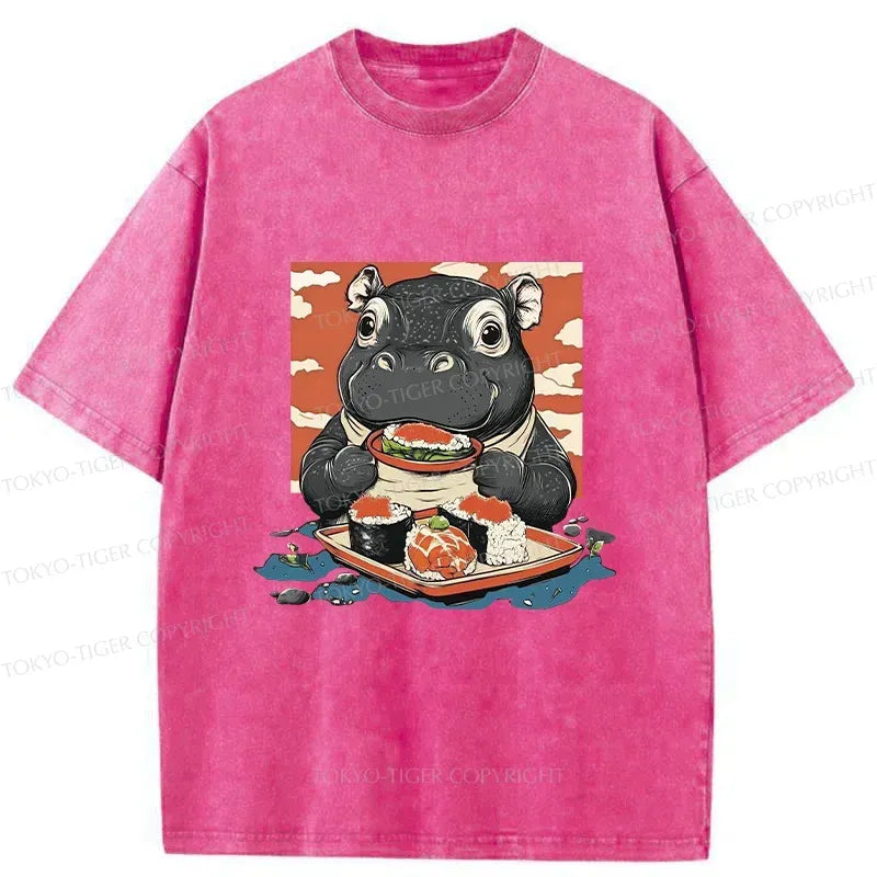 Japanese Vintage Moo Deng Sushi T-Shirt