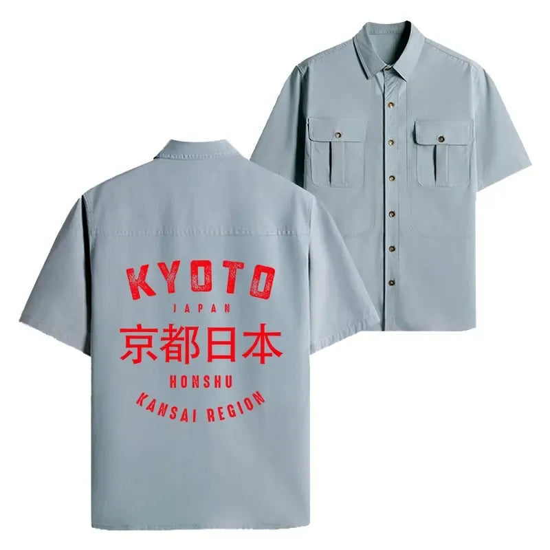 Kyoto Lion Vintage Work Shirt for Vacation