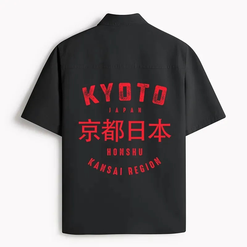 Kyoto Lion Vintage Work Shirt for Vacation