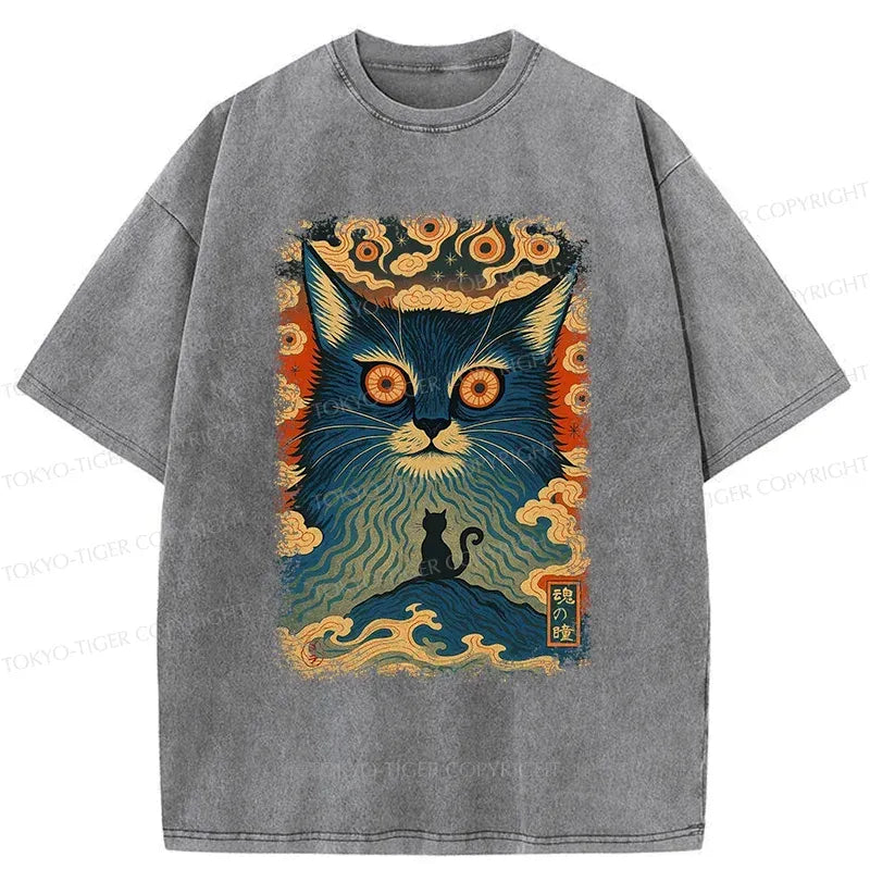 Kyoto Lion Japanese cat t-shirt free shipping